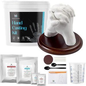 Hand Casting Kit for Couples or Family | Mounting Plaque Included | DIY Plaster